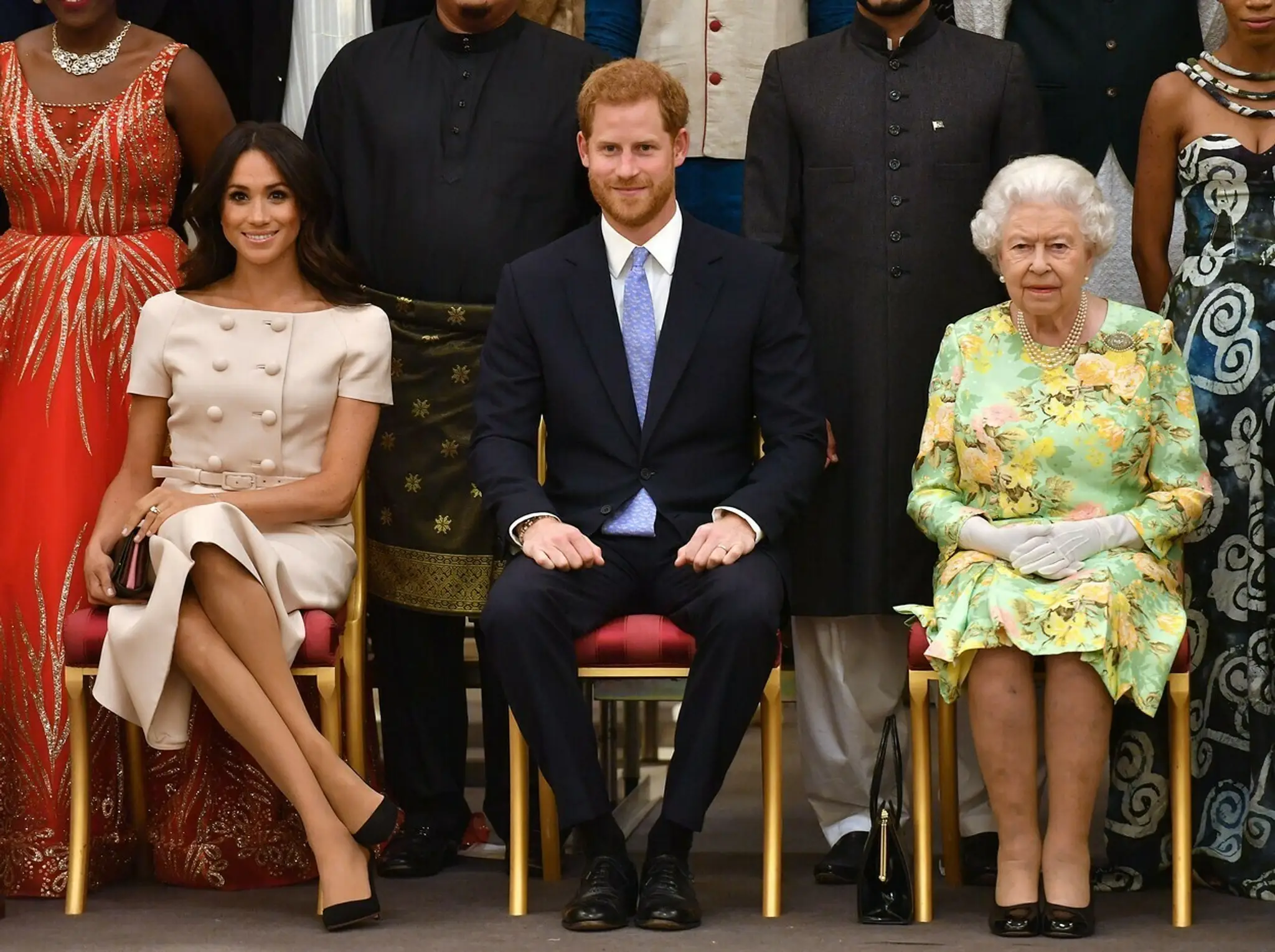 Harry, Meghan a kráľovná Alžbeta II.