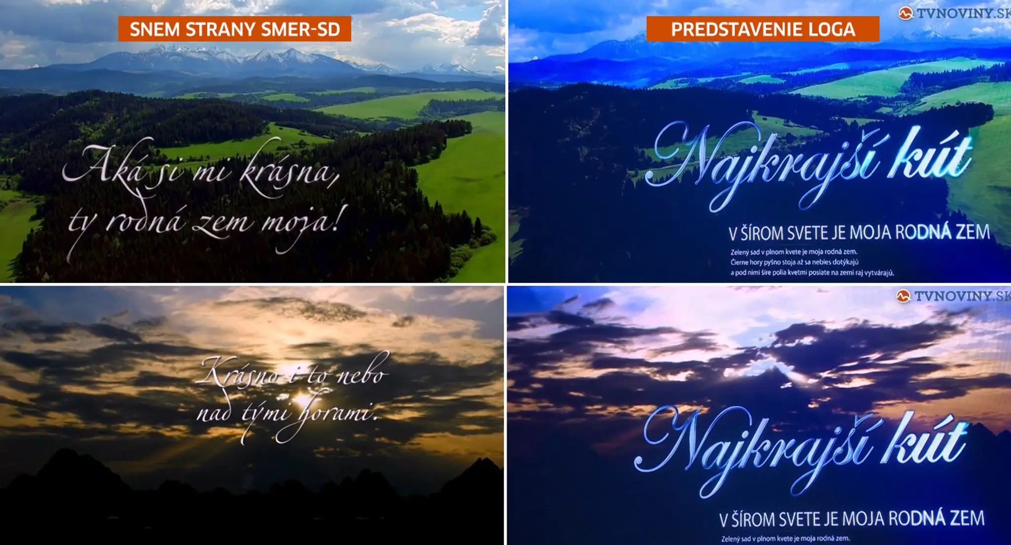 Porovnanie videa zo snemu strany Smer a z predstavenia loga