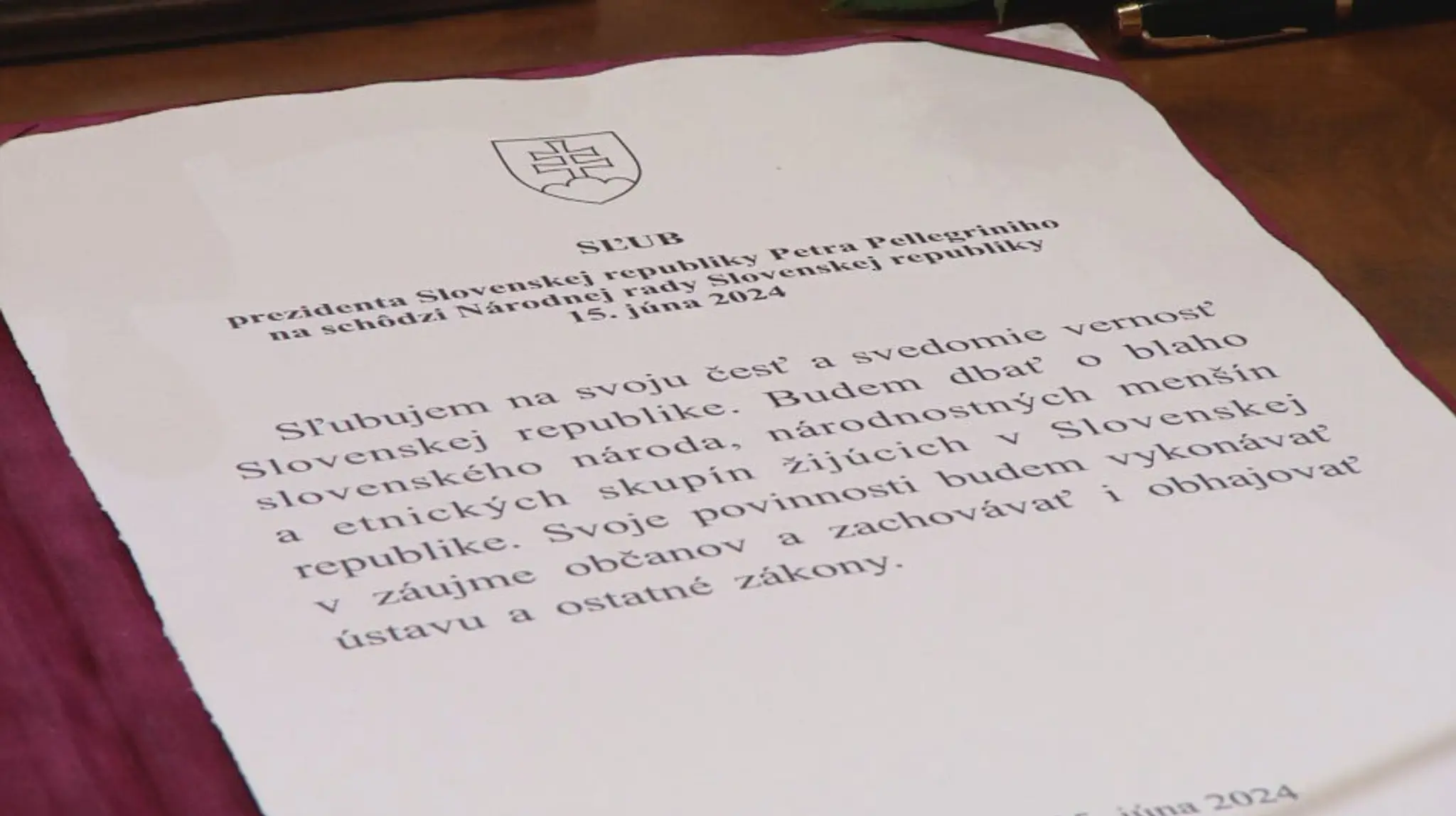 Sľub prezidenta SR.