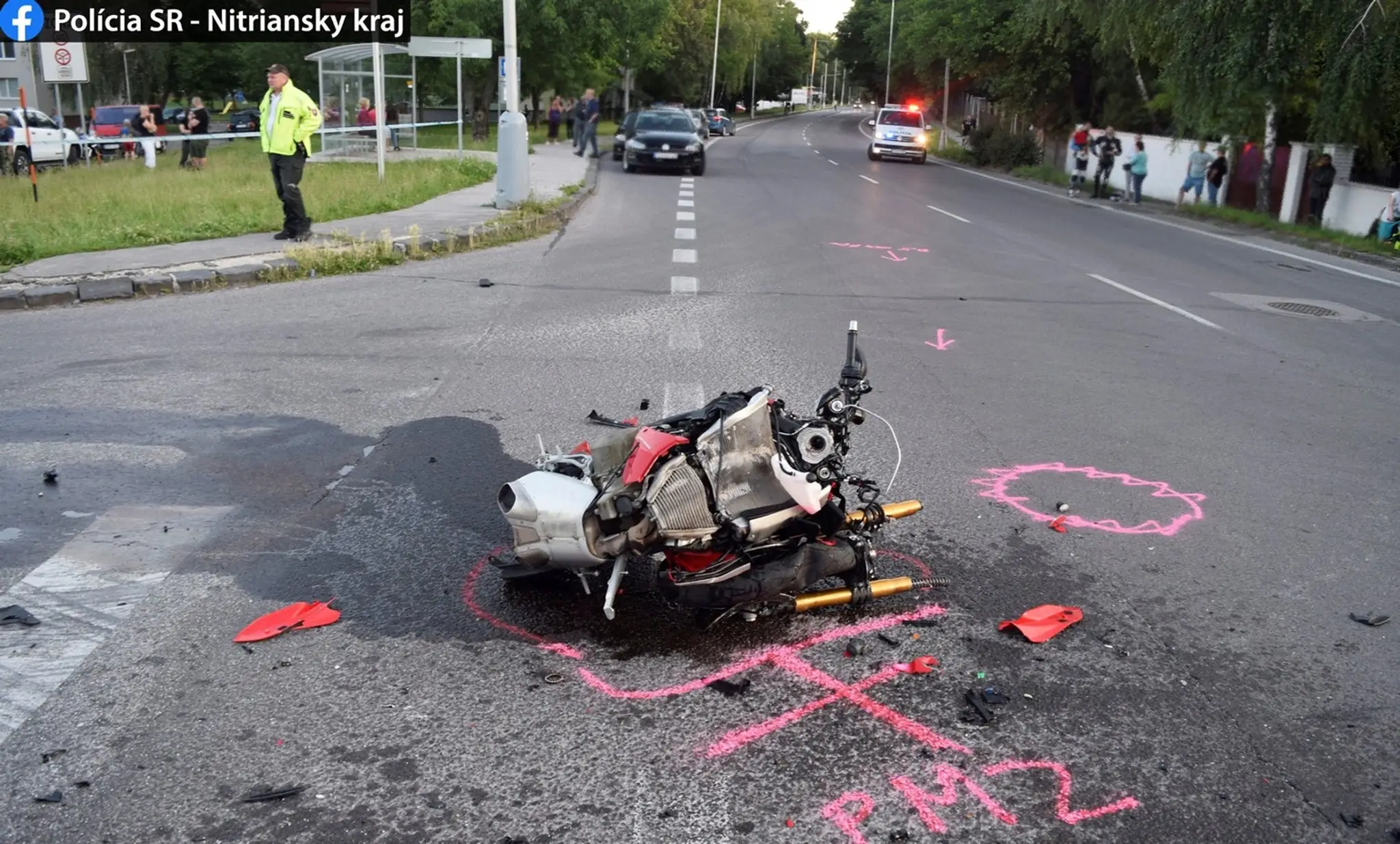Motocykel po nehode.