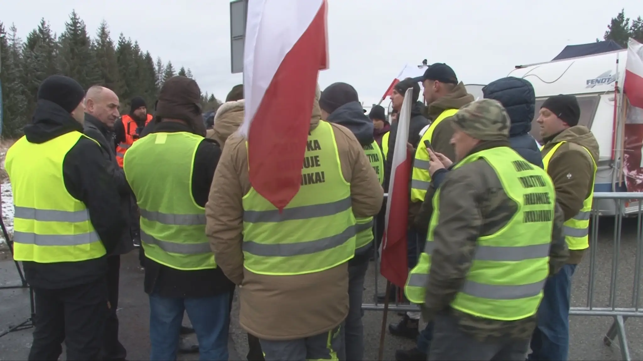 Protestujúci farmári.
