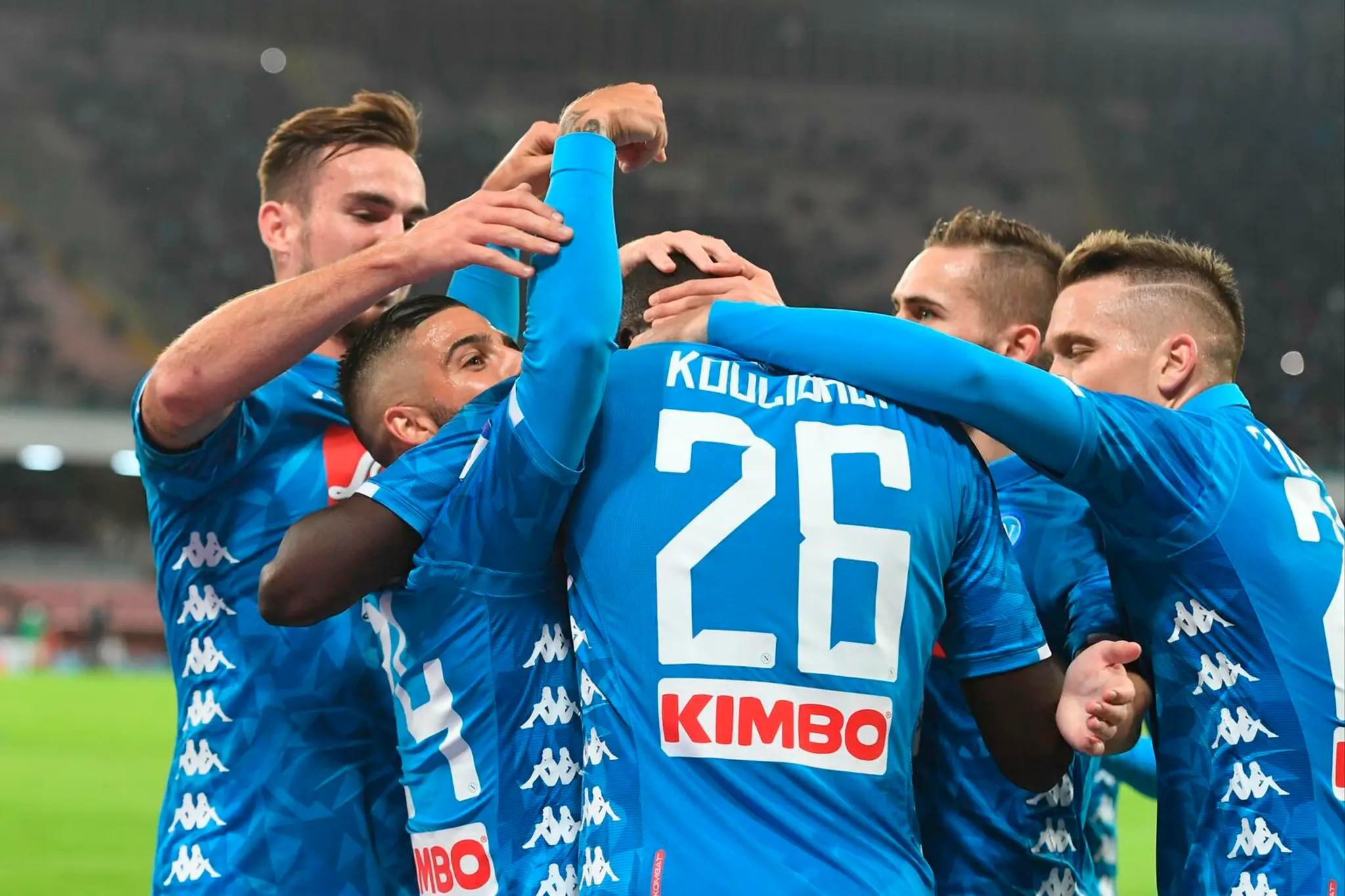 Radosť hráčov Neapola po góle proti Empoli.