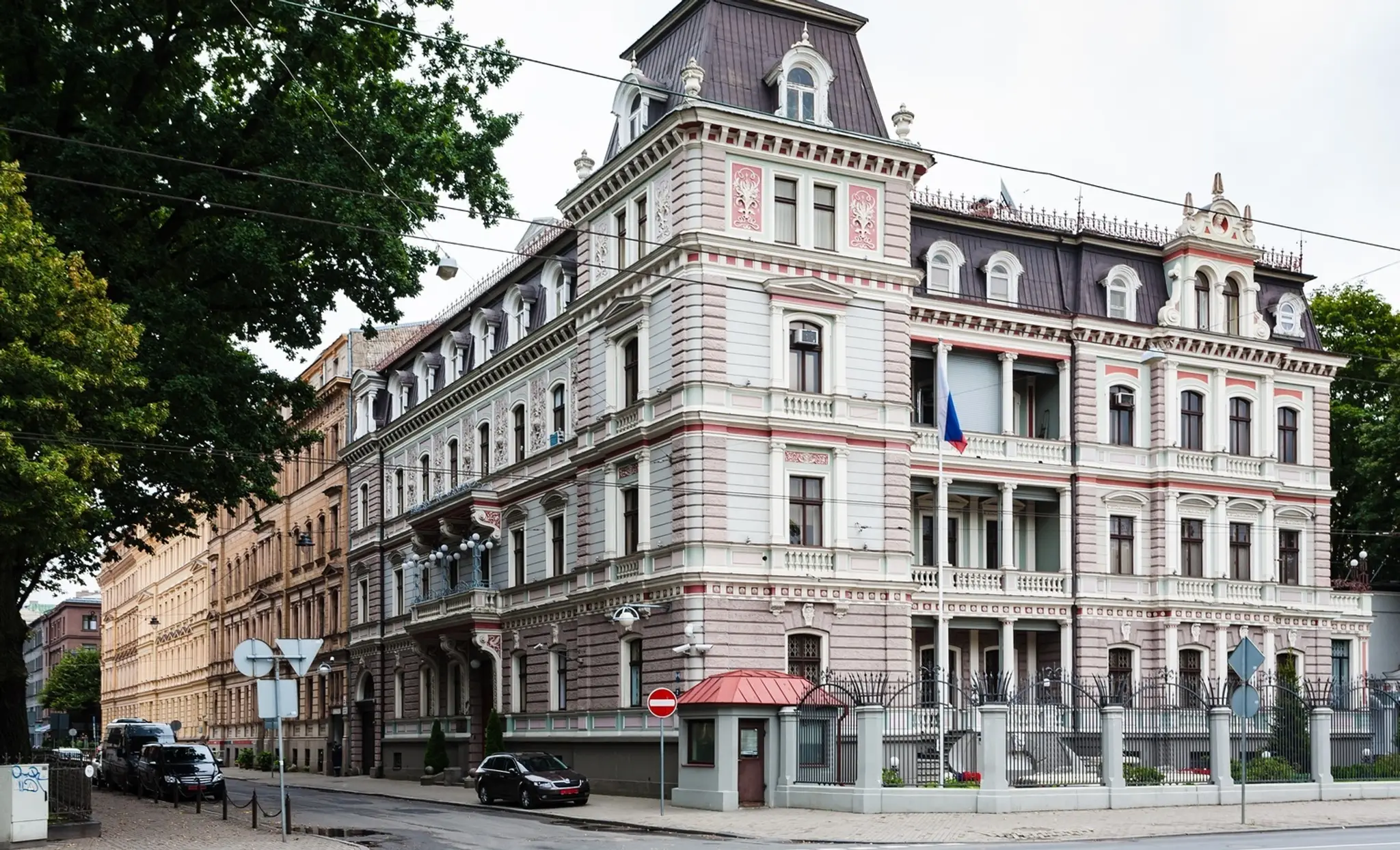 Ruská ambasáda v lotyšskej Rige.