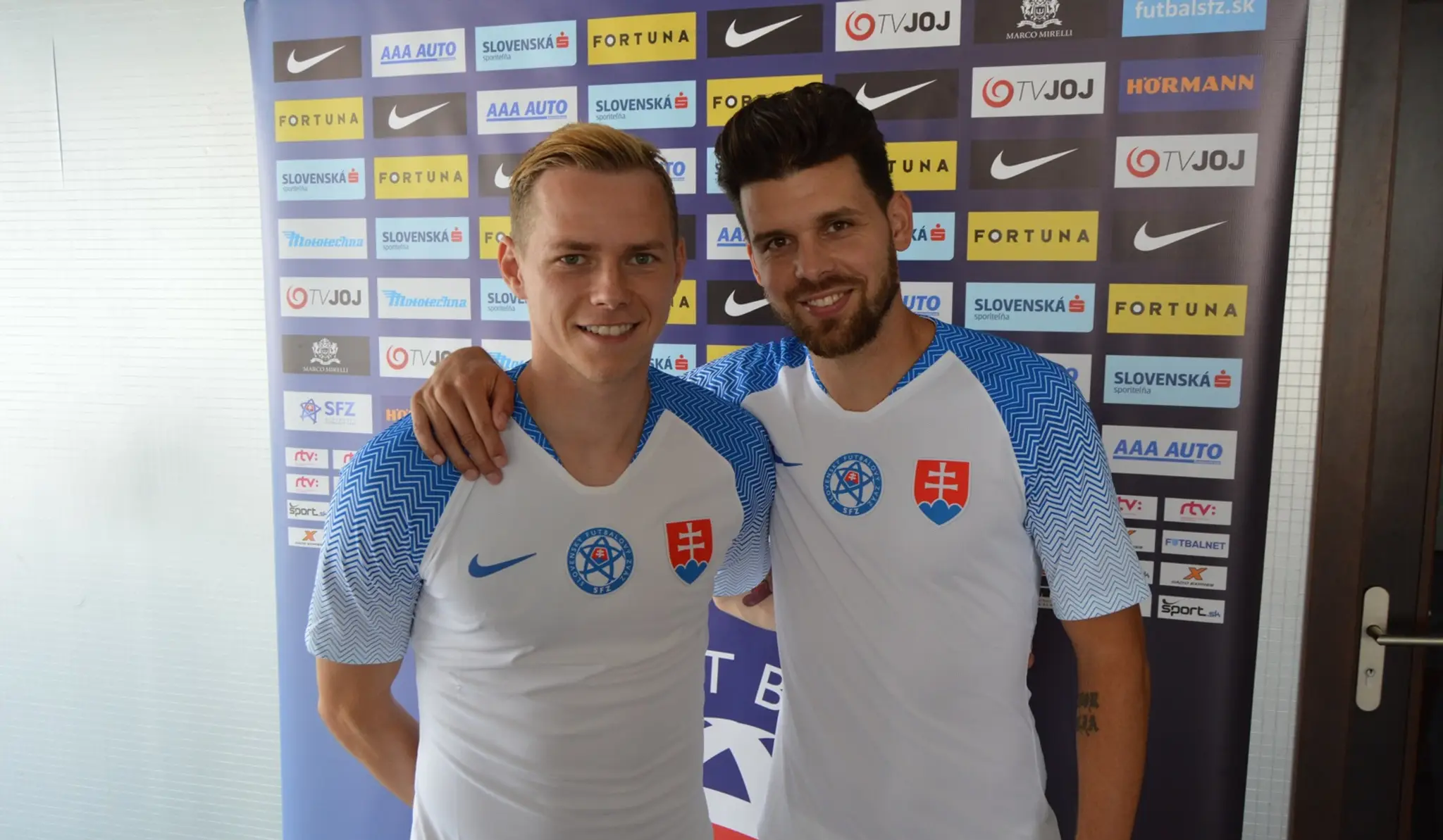 Ondrej Duda a Michal Ďuriš v nových dresoch.