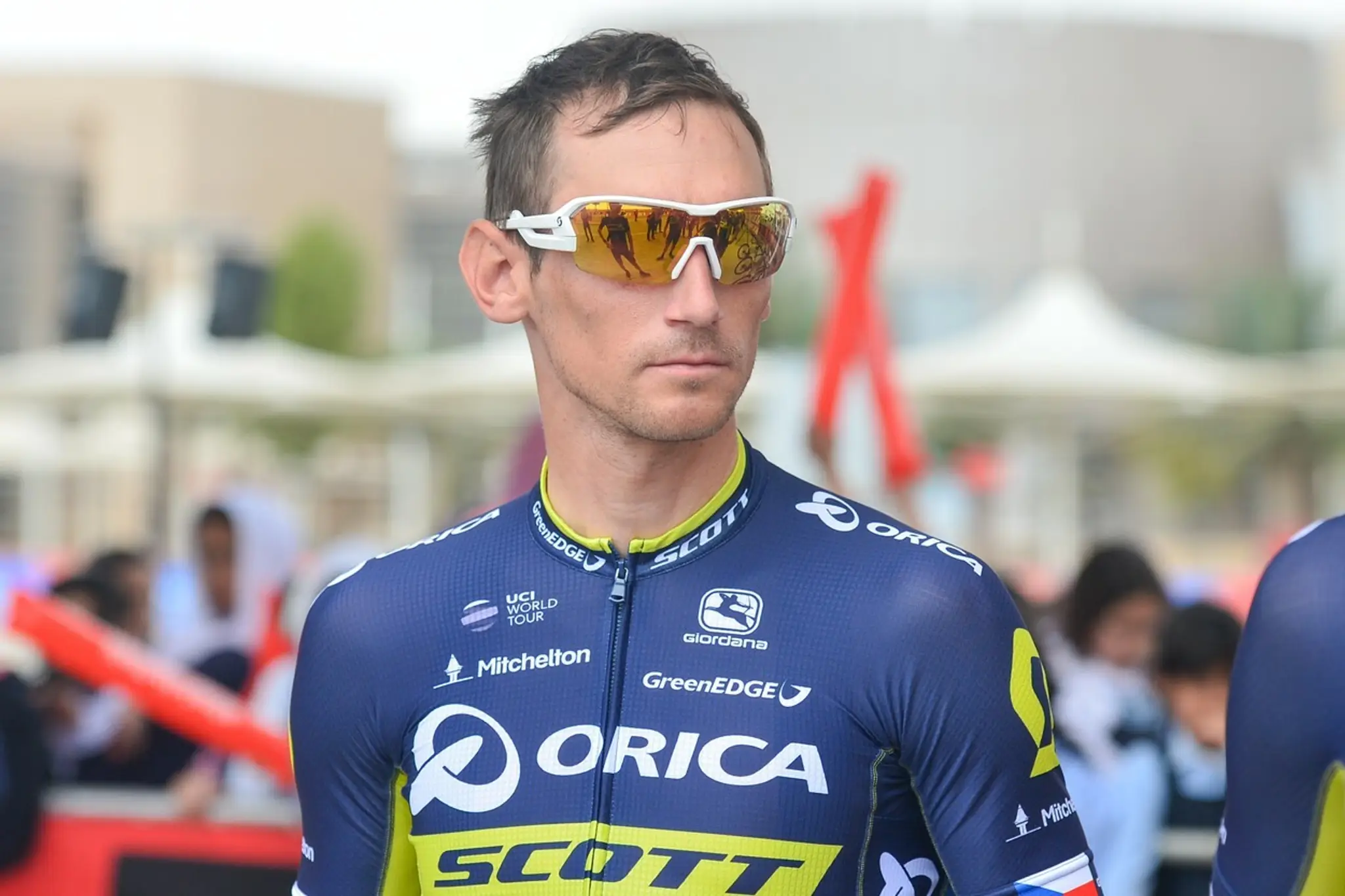 Roman Kreuziger v drese stajne Orica-Scott.