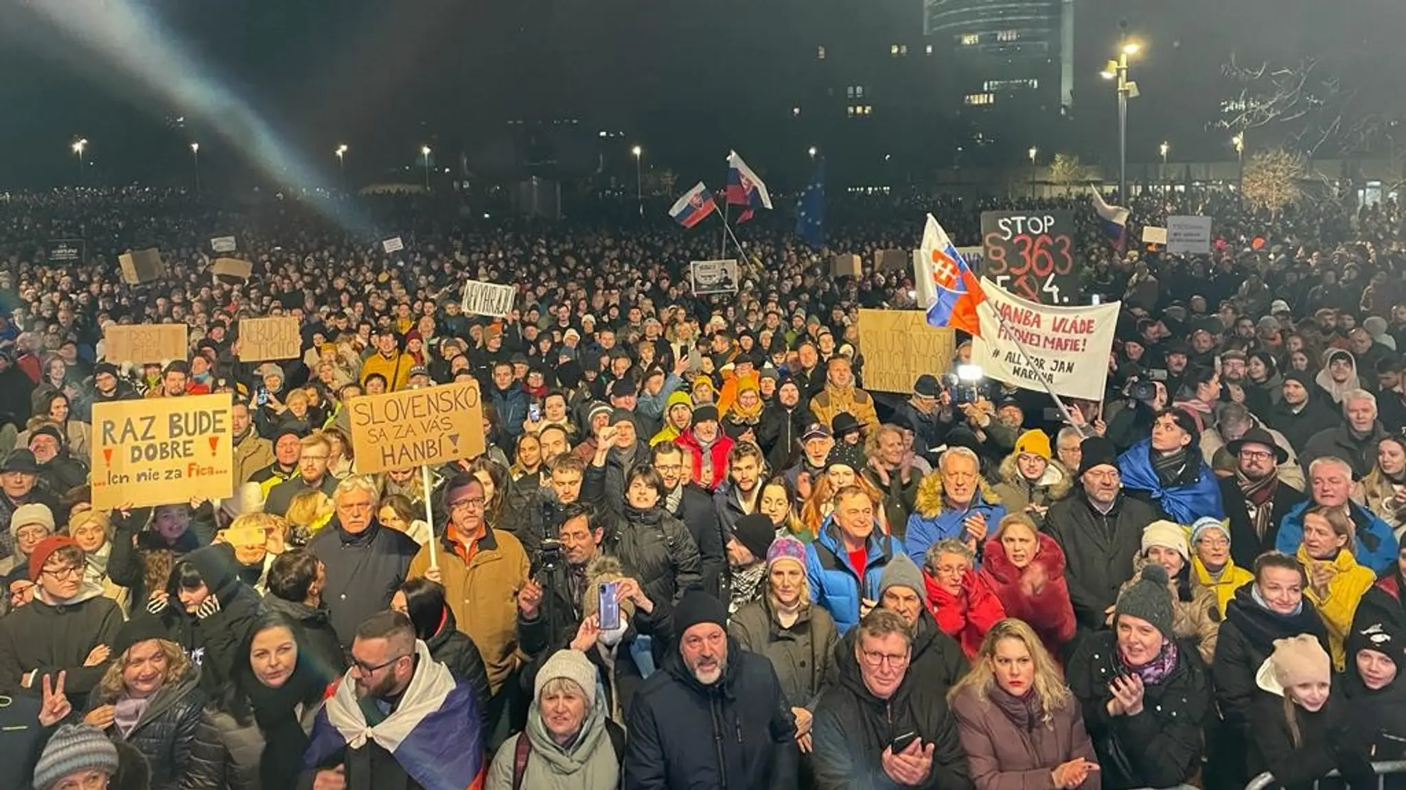 Protest v Bratislave. 