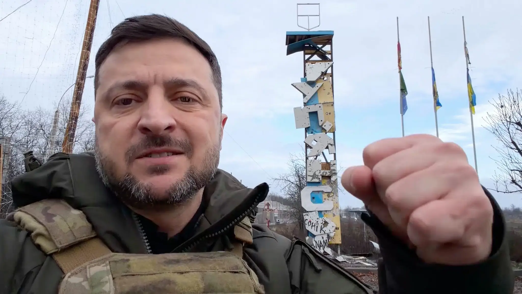 Volodymyr Zelenskyj v Kupiansku