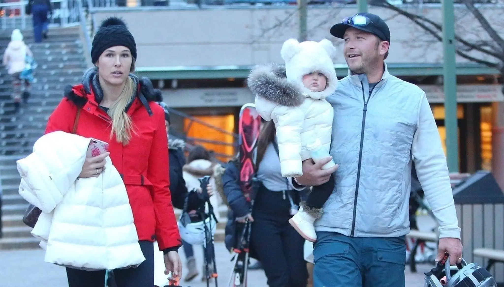 Bode Miller s manželkou a dcérkou.