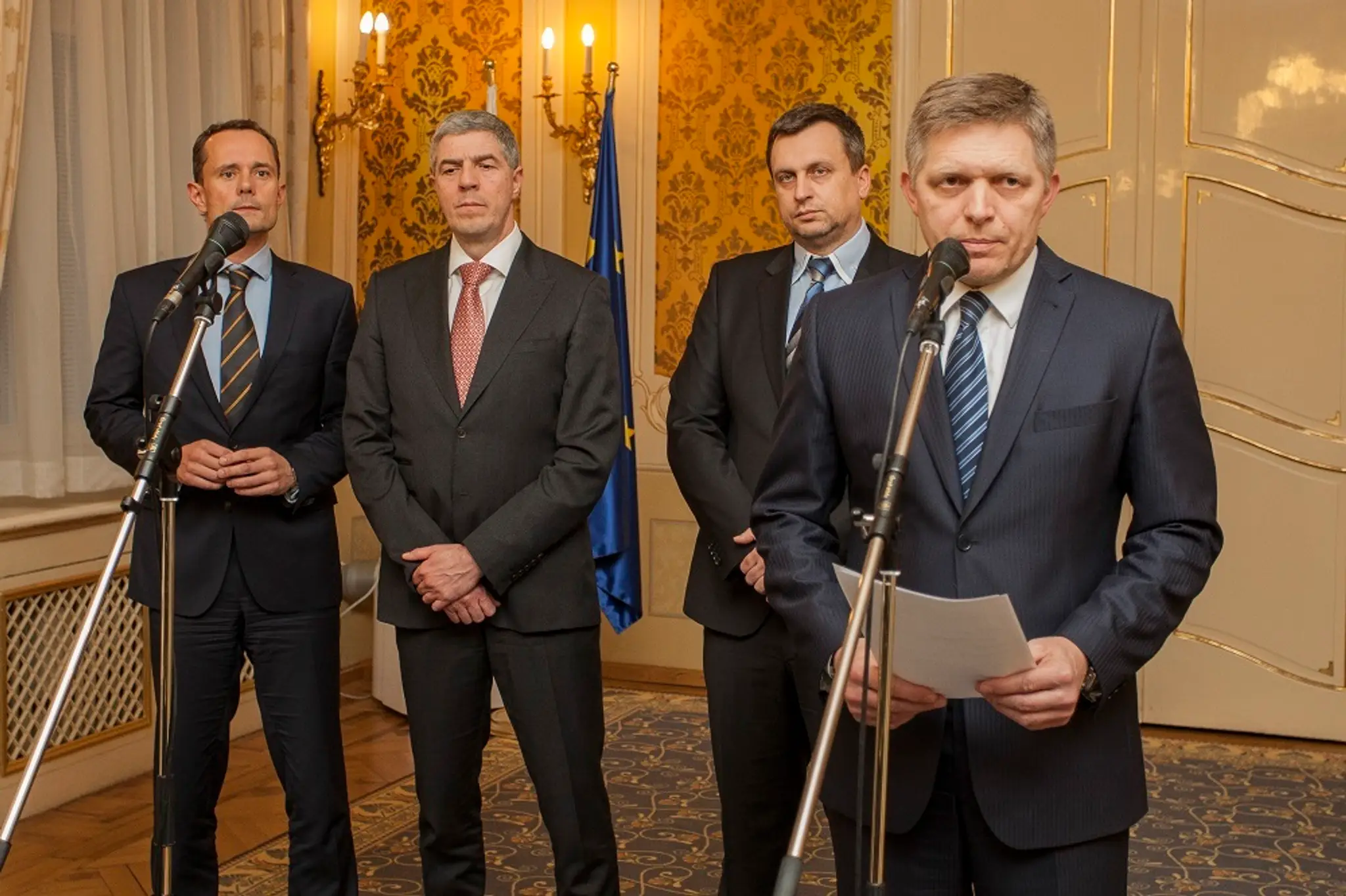 Lídri vládnej koalície na archívnej snímke.