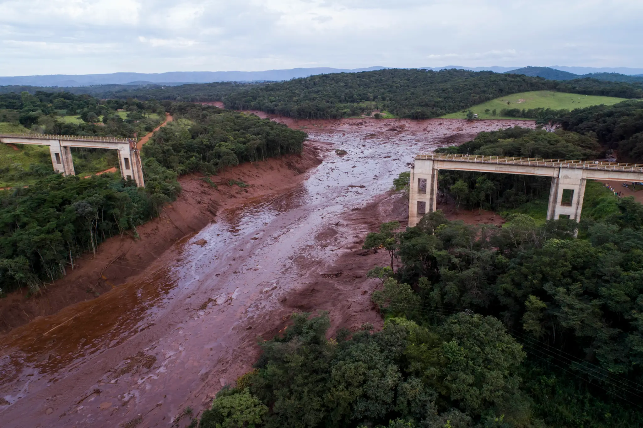 Roztrhnutá priehrada v Belo Horizonte.