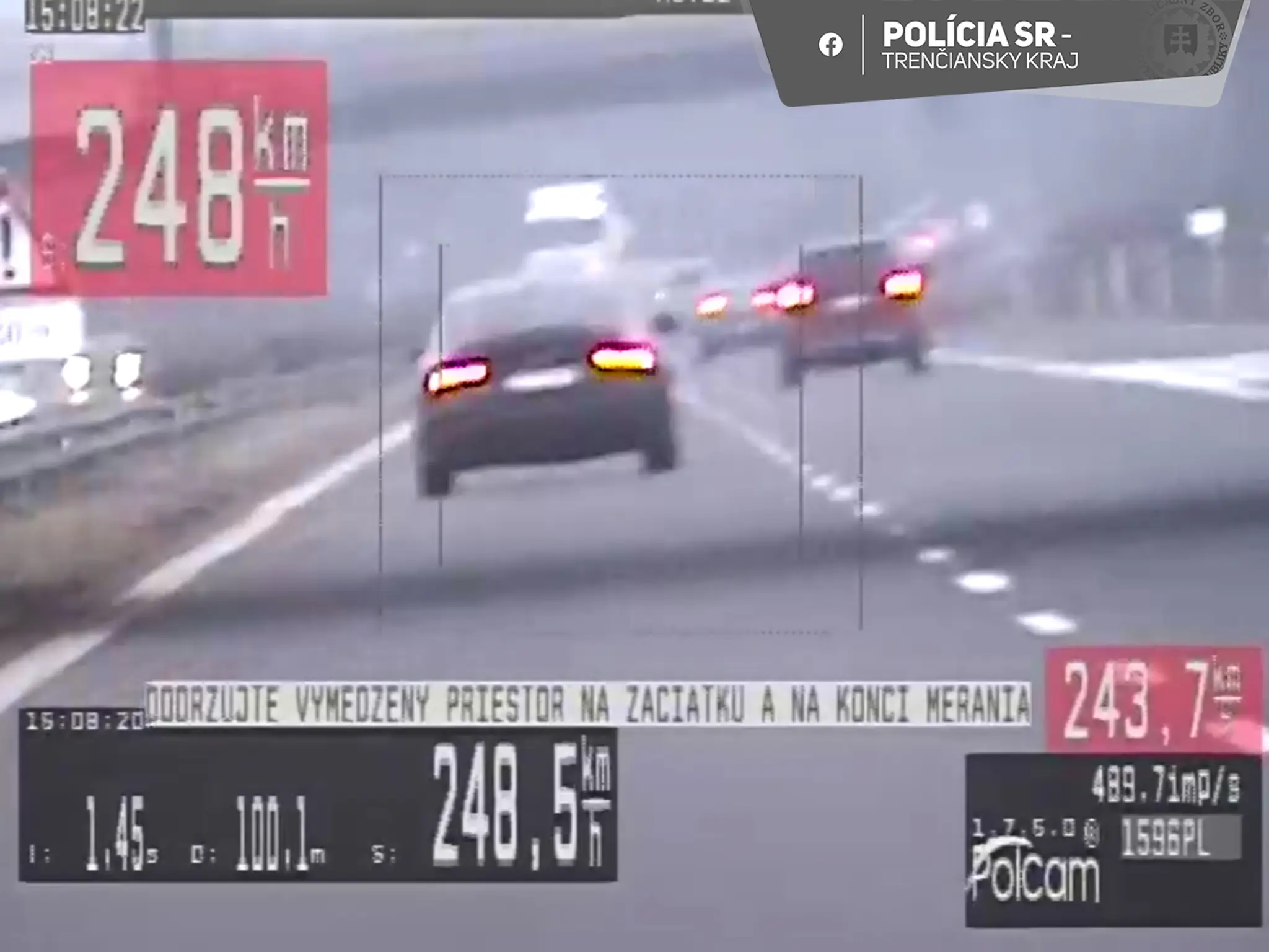 Na snímke je Poliak, ktorý išiel na D1 takmer 250 km/h