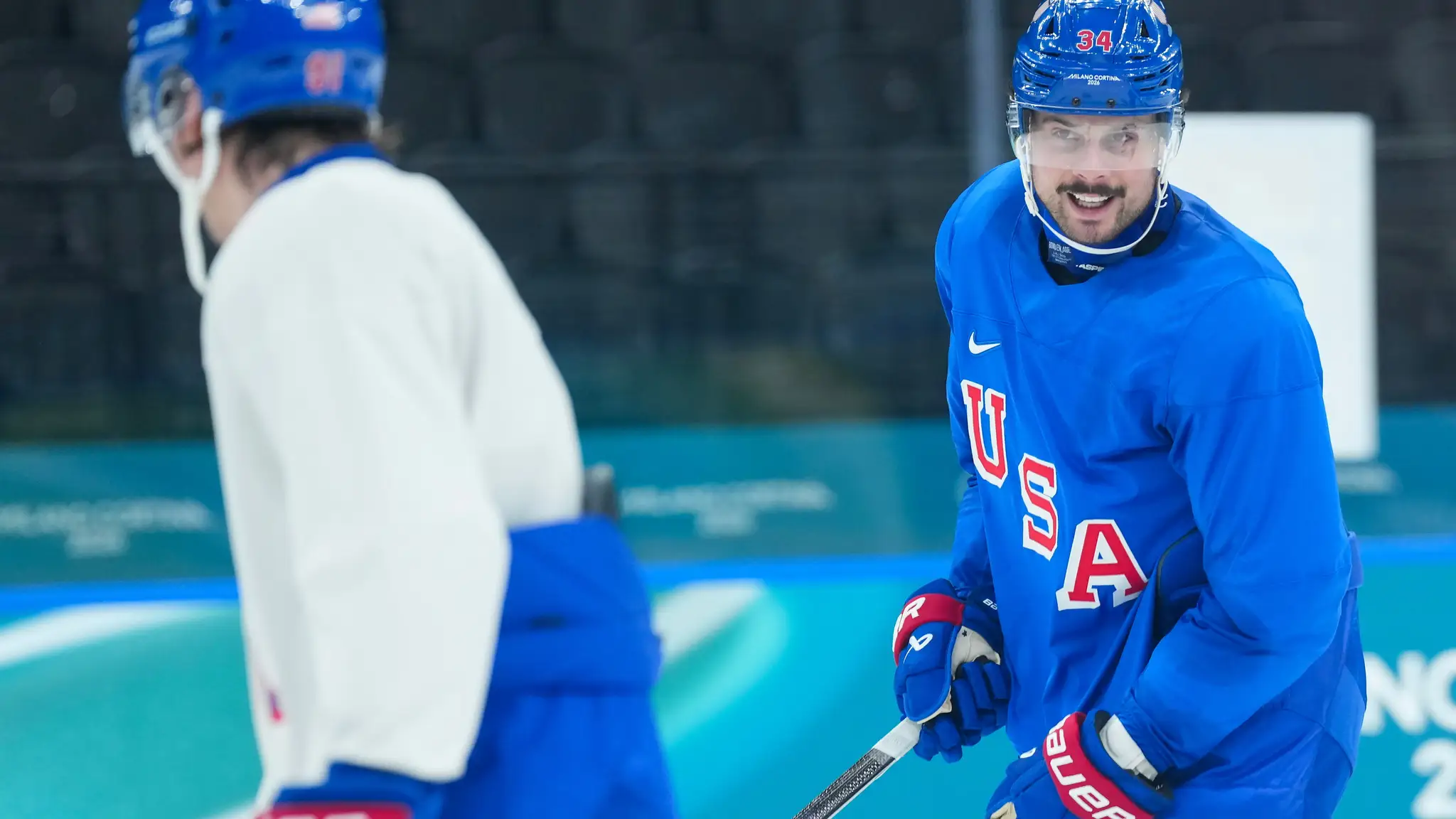 Auston Matthews na tréningu USA.