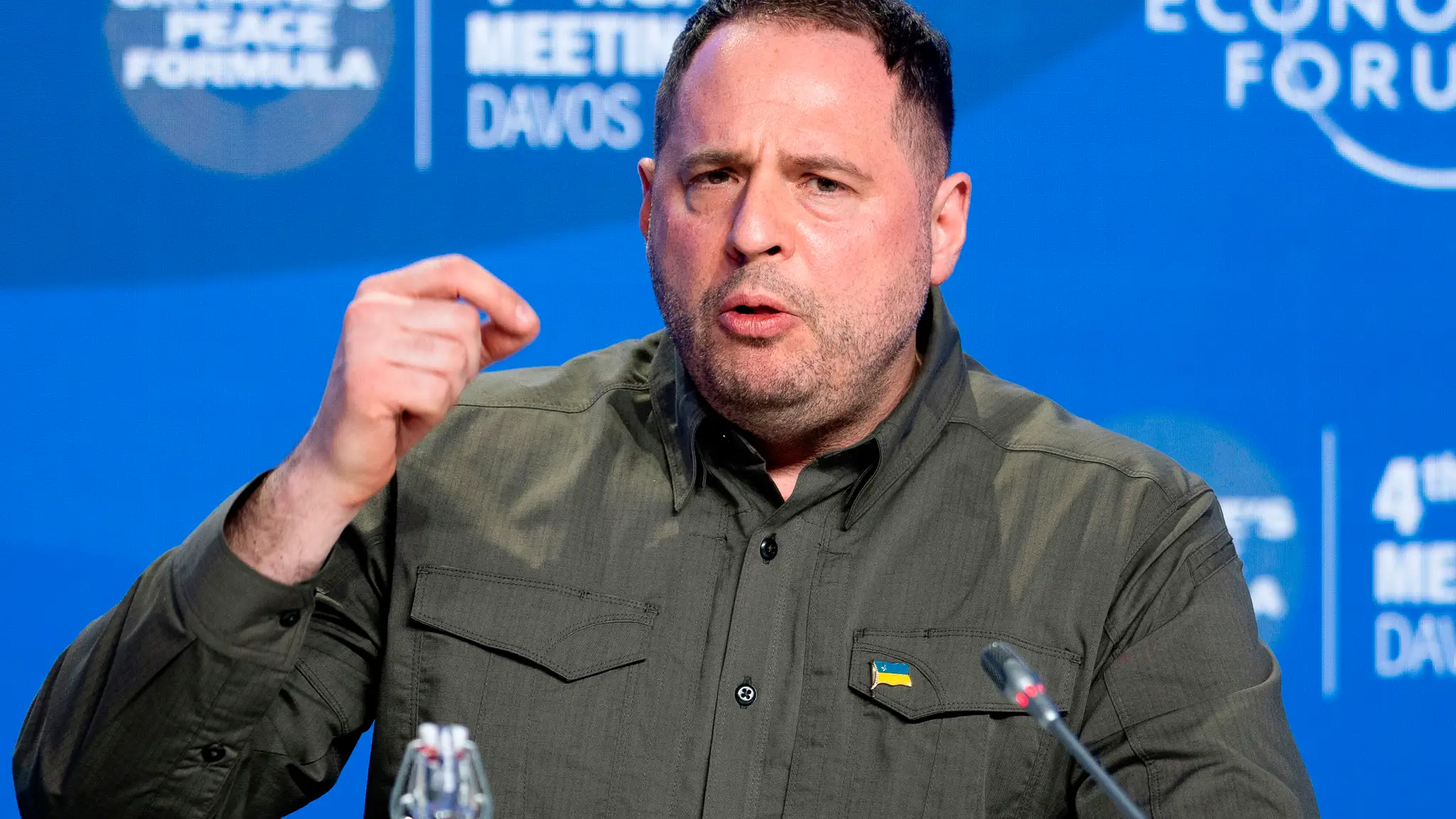 Na archívnej snímke zo 14. januára 2024 vtedajší šéf kancelárie ukrajinského prezidenta Andrij Jermak.