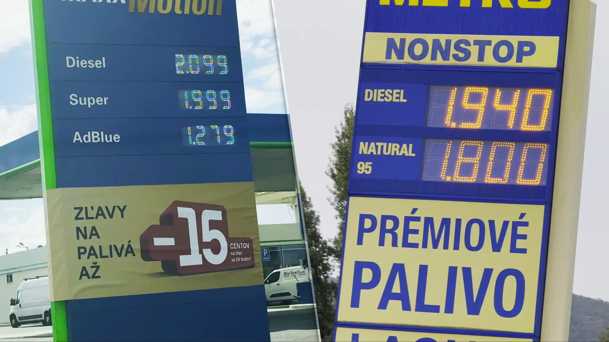 Porovnanie cien na pumpách