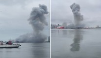 FOTO+VIDEO: V rumunskom prístave Konstanca vybuchol námorný dron. Vraj ide o stroj, ktorý sa používa na vojne v Ukrajine