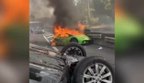 VIDEO: Desivá nehoda. Lamborghini po náraze pohltili plamene, otec a syn nemali šancu prežiť