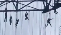 VIDEO: Desivý incident na stavbe. Robotníci zostali po zrútení lešenia visieť 140 metrov nad zemou