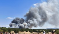 FOTO: Blízko Vojenského technického a skúšobného ústavu Záhorie vypukol lesný požiar