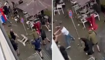 VIDEO: Lietali päste, krv i stoličky. Angličania so Srbmi rozpútali v Gelsenkirchene hromadnú bitku