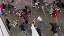 VIDEO: Lietali päste, krv i stoličky. Angličania so Srbmi rozpútali v Gelsenkirchene hromadnú bitku
