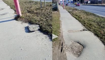 Dieťa spadlo do diery na chodníku v Ružomberku. Vieme o nej, reaguje mesto