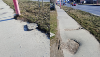 Dieťa spadlo do diery na chodníku v Ružomberku. Vieme o nej, reaguje mesto