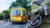 FOTO: Zrážka cyklistu a motorkára pri Leviciach. Zasahovali všetky záchranné zložky