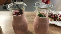 Malinovo tvarohové smooties