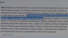 Pani Mária na FB napísala názor ako funguje ambulancia. Toto od kardiologičky nečakala