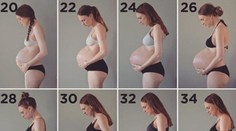 Týždeň po týždni: Mamička ukazuje, ako jej narástlo obrovské tehotenské brucho