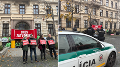 Aktivisti zablokovali vstup do budovy ministerstva životného prostredia. Taraba avizuje trestné oznámenia