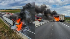 Kamión na košickom obchvate zachvátili plamene. Dôležitý ťah museli uzavrieť