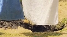 Ženu pri vešaní bielizne pohltila zem