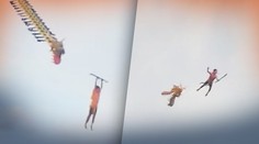 S chlapcom visiacim na šarkanovi sa odtrhlo lano. Hrozivý pád zachytila kamera