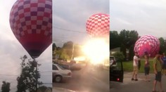 Hrozivé video: Teplovzdušný balón narazil do elektrického vedenia