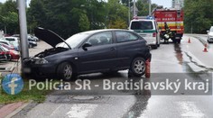 Opitý vodič v Bratislave narazil do stĺpa. Zranili sa dve deti