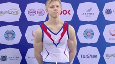 Šokujúca provokácia ruského gymnastu. Na stupňoch víťazov, stojac vedľa Ukrajinca, podporil útok na jeho krajinu