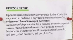 Ortopéd z Topoľčian oznámil, že počas tretej vlny vyšetrí len očkovaných. Takto to vysvetlil