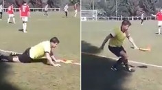 VIDEO: Na mol opitý rozhodca, ktorý sa na ihrisku ledva udržal na nohách, už pozná svoj trest