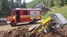 Dráma vo Vyšnej Boci: Prevrátil sa bager, zraneného muža prevážal vrtuľník