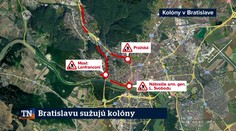Bratislavu sužujú kolóny