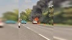 VIDEO: Auto na D1 pri Trnave zachvátili plamene. Z vozidla zostal iba vrak