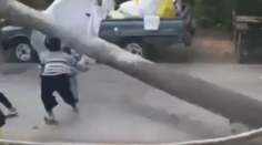 VIDEO: Stál pri ňom anjel strážny. Dvojročného chlapčeka tesne minula padajúca palma