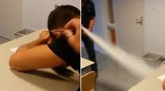 Žiak zaspal na hodine. Učiteľ ho prebral hasiacim prístrojom