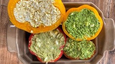 Trikolóra plnených paprík s rôznymi plnkami