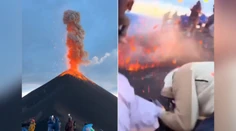 VIDEO: Na guatemalskej sopke Fuego išlo o život. Turistický chodník zasypala spŕška roztavených kameňov