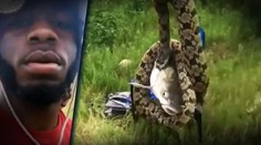 Rybár si pretrel oči, či sa mu to nesníva. Nebol jediný, kto si na rybu robil zálusk