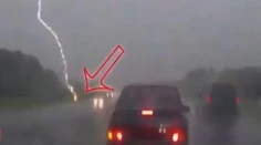 Muž prežil priamy zásah blesku. Všetko zachytila kamera