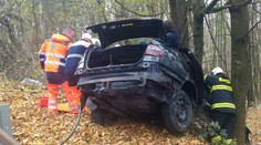 Pri Starej Turej vletelo auto do stromu, dvaja ťažko zranení