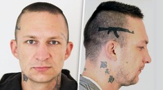 Kriminalisti hľadajú nebezpečného recidivistu, na hlave má vytetovaný samopal a nápis Dealer